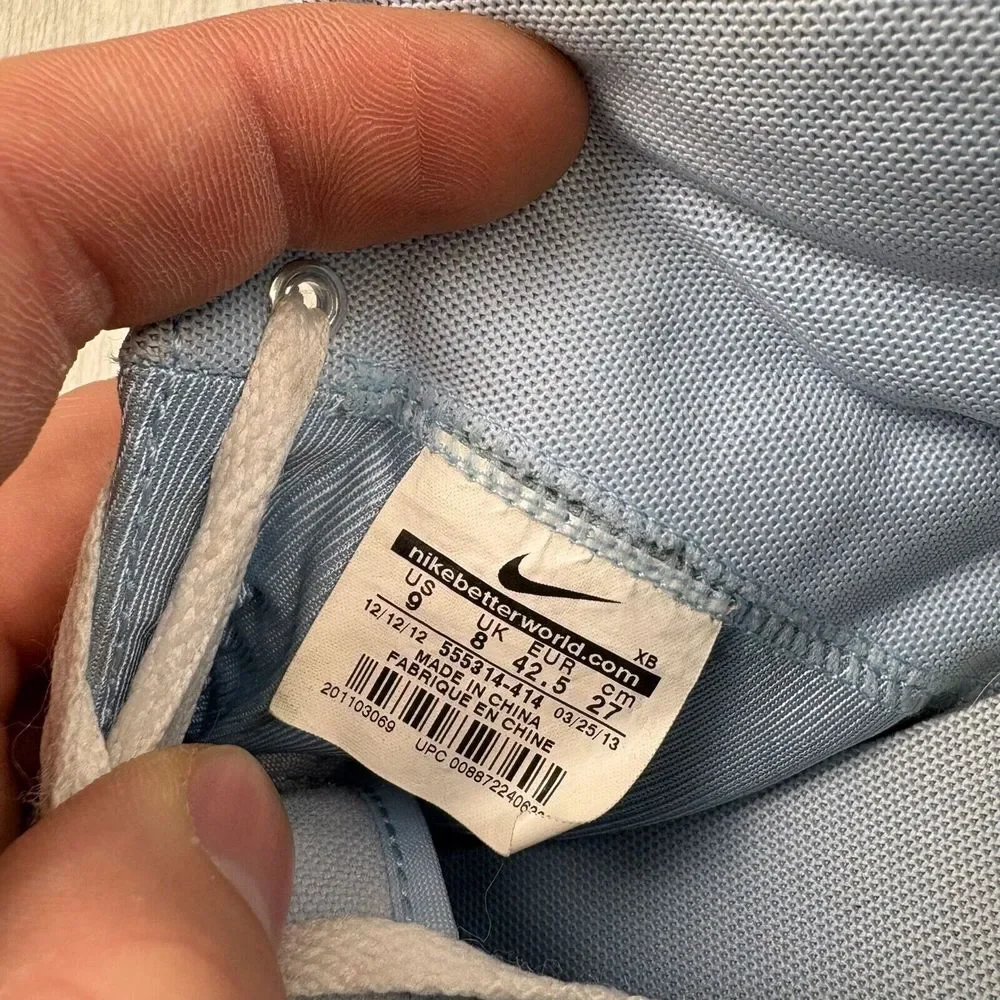Nike‎ Toki Skateboarding Chukka Sneakers Mens 9 Light Blue Sapphire Skate